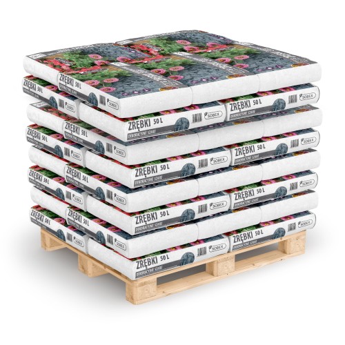 Paleta 45szt. - Zrębki dekoracyjne Szare 50L