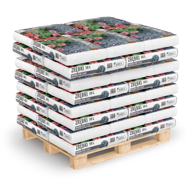 Paleta 45szt. - Zrębki dekoracyjne Szare 50L