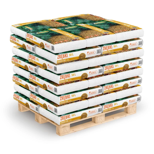 Paleta 45szt. - Zrębki dekoracyjne Żółte 50L