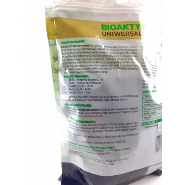 Bioaktywator Naturalny uniwersalny Użyźniacz podłoża ekologiczny - Ziemovit 3kg
