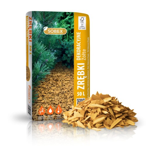 Zrębki dekoracyjne Żółte 50L