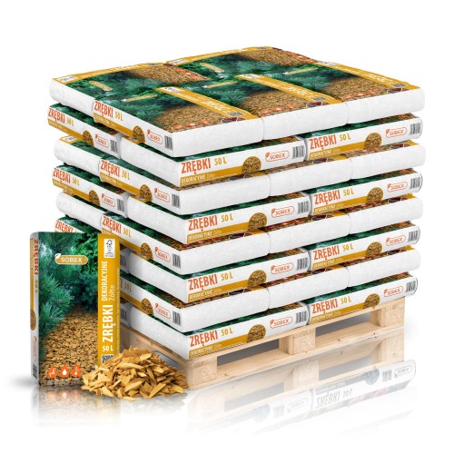 Paleta 45szt. - Zrębki dekoracyjne Żółte 50L