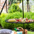 Grill na trójnogu 180 cm COOKKING - ruszt ze stali naturalnej + kołowrotek