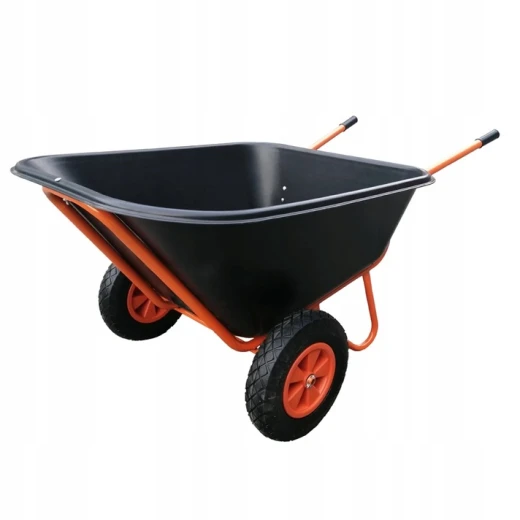 Taczka ogrodowa dwukołowa 200L - 159 x 87 x 77 cm