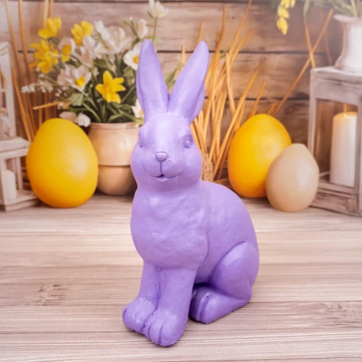 Figurka dekoracyjna zając duży fioletowy 37 cm