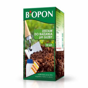 BOPON zestaw do badania pH gleby kartonik 10 szt. + 100ml