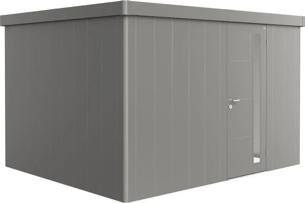 Kolor: Kwarcowoszary metaliczny; Rozmiar: 3D (348 x 292 x 222 cm); Drzwi: drzwi pojedyncze