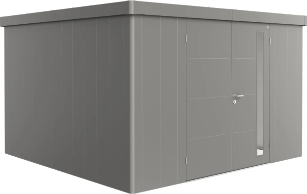 Kolor: Kwarcowoszary metaliczny; Rozmiar: 4D (348 x 348 x 222 cm); Drzwi: drzwi podwójne