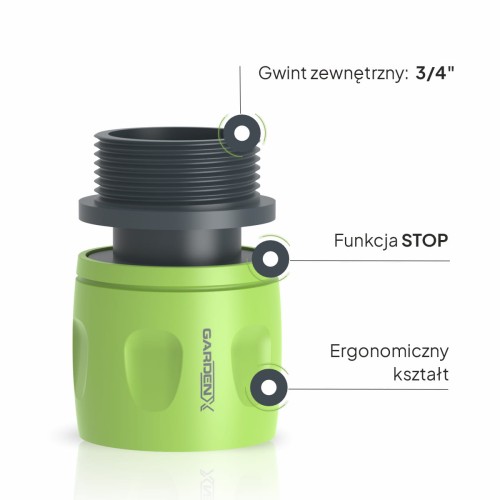 Szybkozlącze z gwintem zewnętrznym 3/4" TS3104 STOP