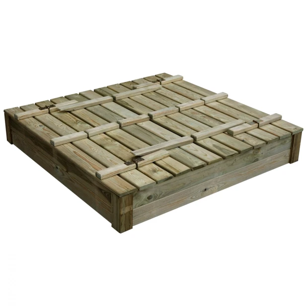 Piaskownica 120x120 z ławeczką i przykryciem "TOMEK"