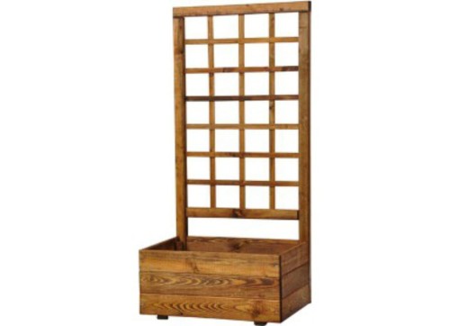 Donica z kratką OLA D16 40x60x130 (kratka prosta) - brąz