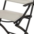 Składane krzesło ogrodowe Ambiance, czarna rama z białą tkaniną poliestrową
