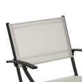 Składane krzesło ogrodowe Ambiance, czarna rama z białą tkaniną poliestrową