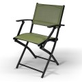 Składane krzesło Ambiance, czarna rama z zieloną tkaniną poliestrową