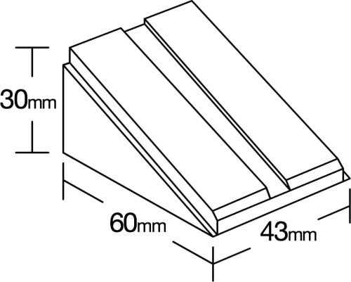 Klin górny czarny KS4360 30x43x60mm