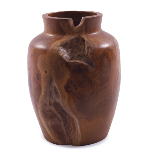 Wazon dekoracyjny z drewna tekowego mały 21 cm