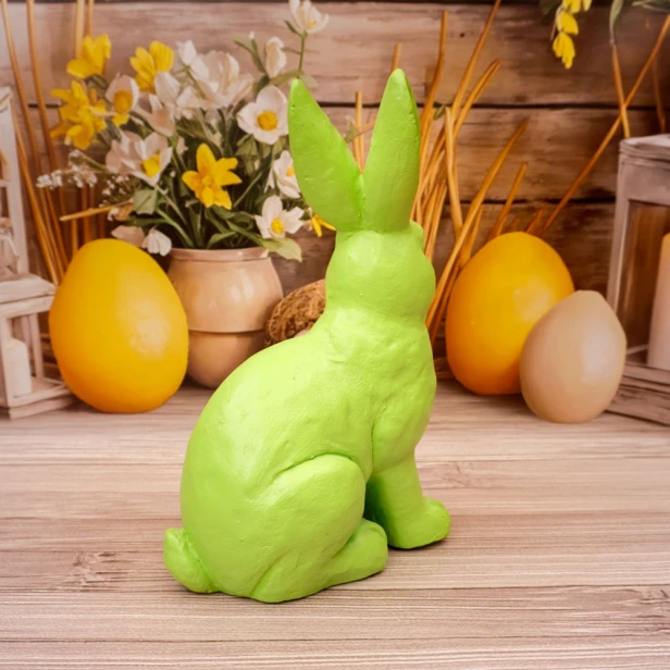 Figurka dekoracyjna zając duży zielony 37 cm