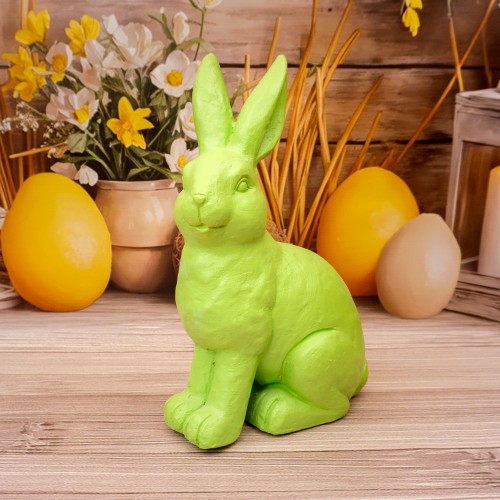 Figurka dekoracyjna zając duży zielony 37 cm