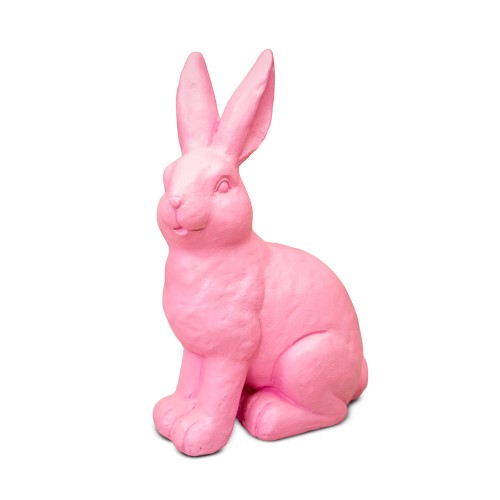 Figurka dekoracyjna zając duży różowy 37 cm