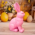 Figurka dekoracyjna zając duży różowy 37 cm