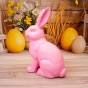 Figurka dekoracyjna zając duży różowy 37 cm