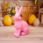 Figurka dekoracyjna zając duży różowy 37 cm