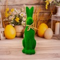 Figurka dekoracyjna zając duży, zielony 42 cm