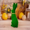 Figurka dekoracyjna zając duży, zielony 42 cm