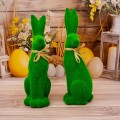 Figurka dekoracyjna zając duży, zielony 42 cm