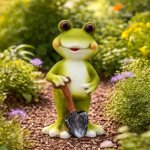Żabka dekoracyjna ze szpadlem 24 cm