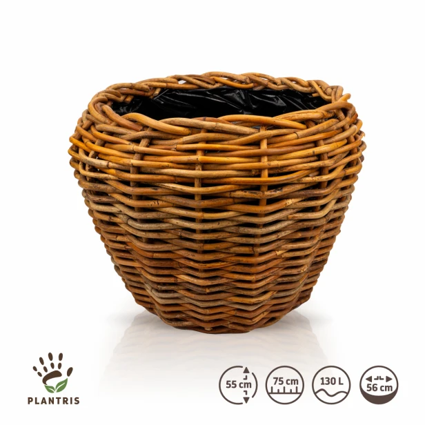 Donica ratanowa VIP Natural Color fi 75 cm