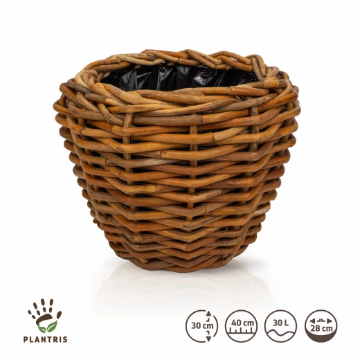 Donica ratanowa VIP Natural Color fi 40 cm