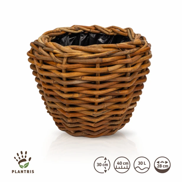 Donica ratanowa VIP Natural Color fi 40 cm