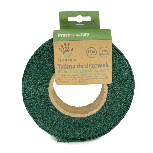 Taśma do drzewek Plantris 50m x 3 cm zielona