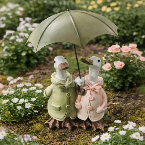 Kaczki dekoracyjne pod parasolem 28,5 cm