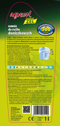 Mineral żel nawóz do roślin doniczkowych 0,25 L
