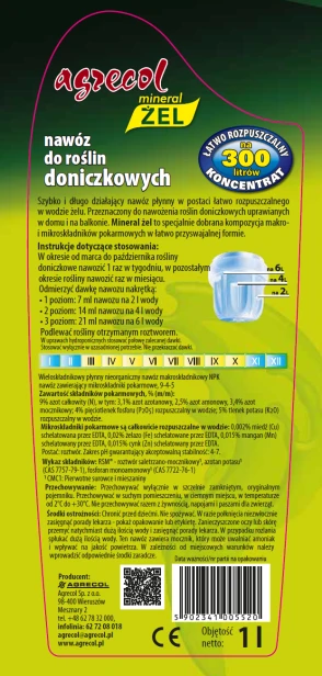 Mineral żel nawóz do roślin doniczkowych 0,25 L